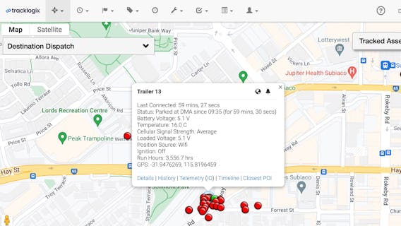 Live tracking of assets