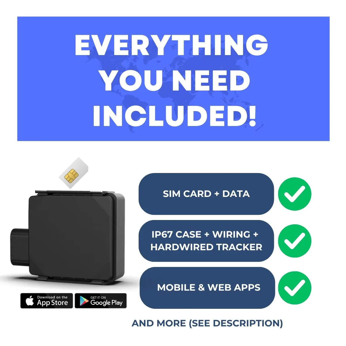 IP67 waterproof GPS tracking kit includes everything you need