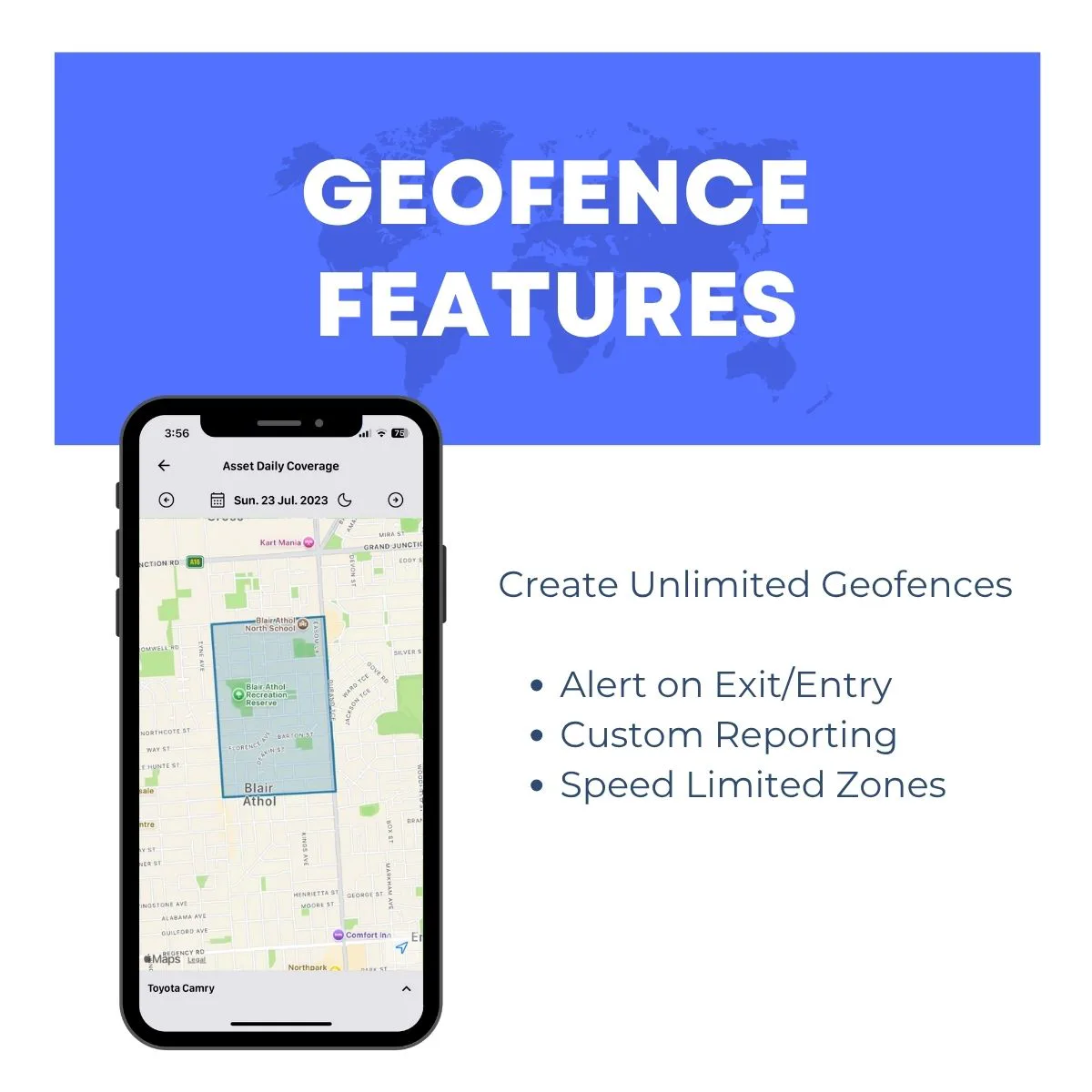 IP67 waterproof GPS tracking kit geofencing screenshot